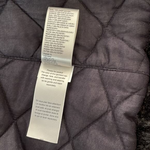 Free People Beatrix Patchwork Fur Hem Black Leather Coat Size XS - Picture 11 of 11